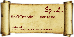 Szánthó Leontina névjegykártya